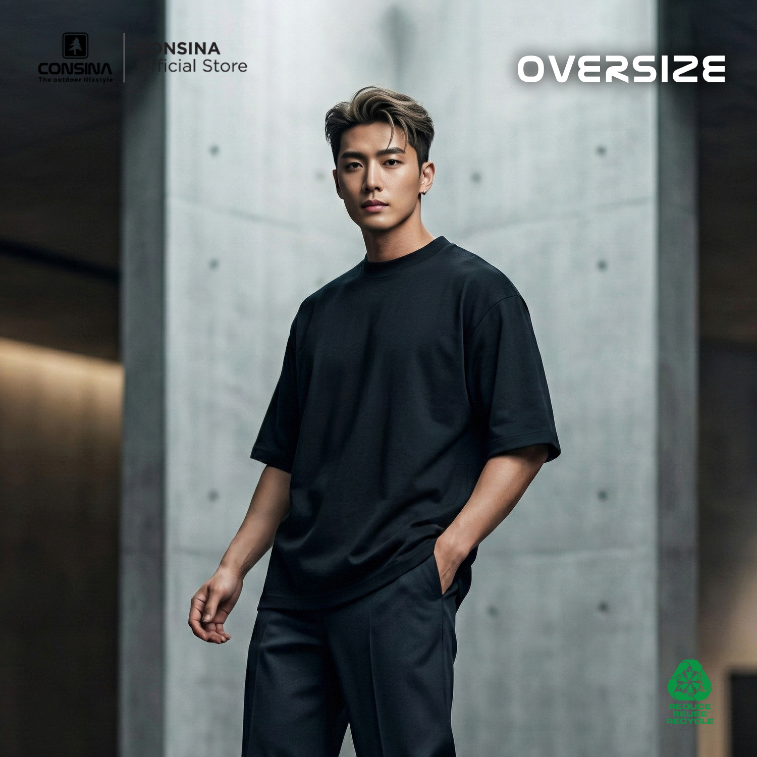 Consina Oversize T Shirt Kaos Outdoor Urban | Bahan Premium Bycel Gramasi 250Gr