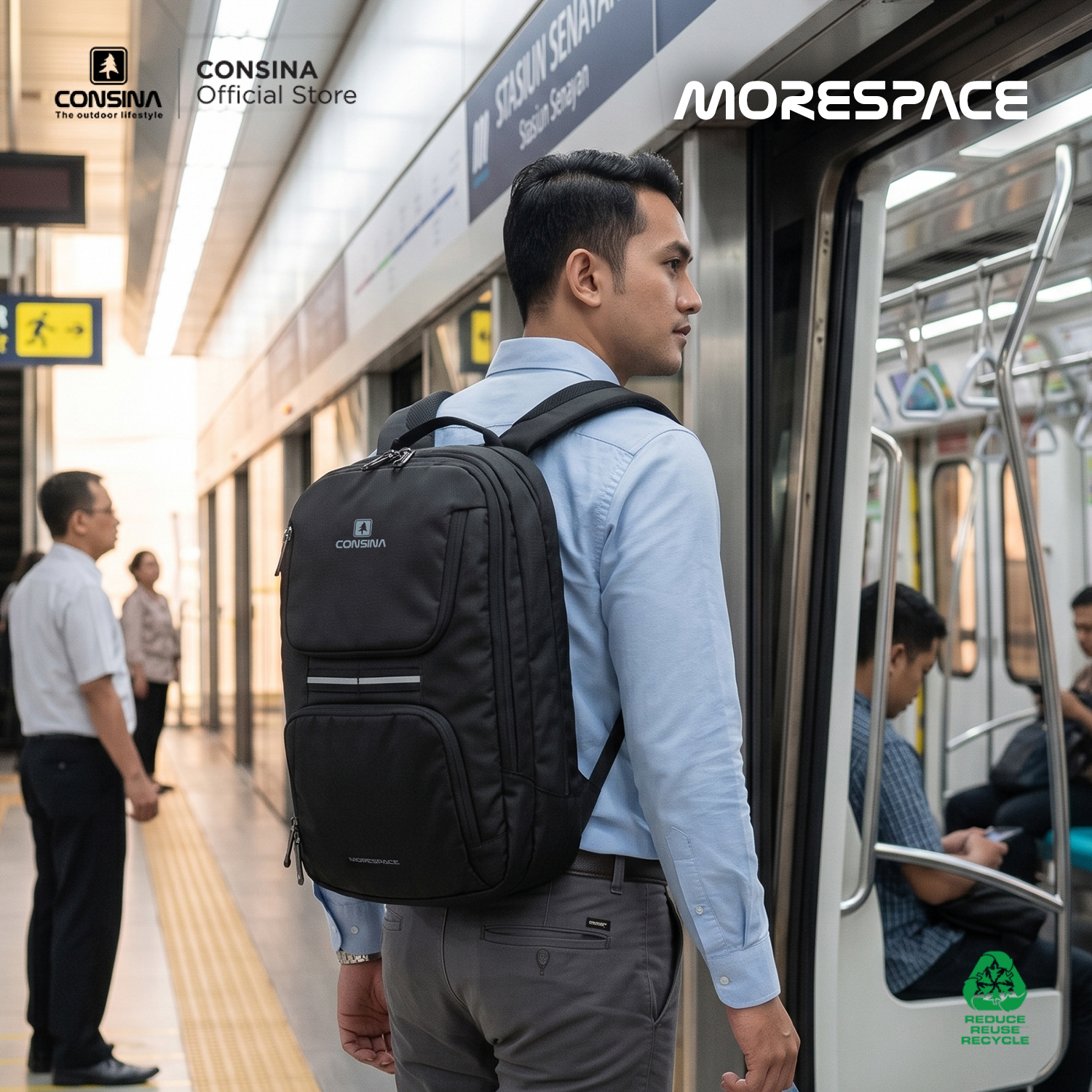Consina Morespace 20L Ransel Backpack Laptop | Office Travel School Outdoor