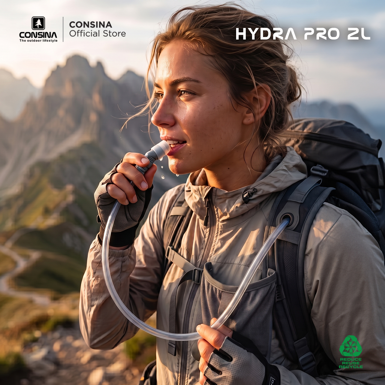 Consina Water Bladder Hydra Pro 2L Kantung Air Outdoor Premium | Trail Run Hiking Gunung