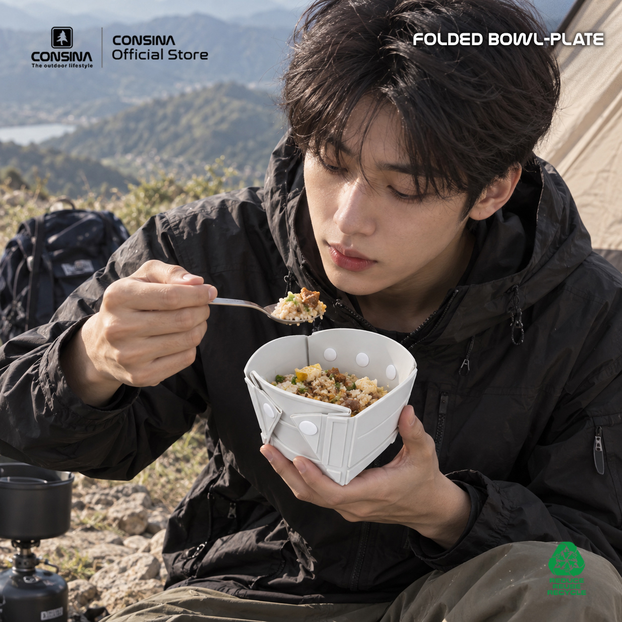 CONSINA FOLDED BOWL & PLATE MANGKUNG LIPAT OUTDOOR GUNUNG CAMPING HIKING