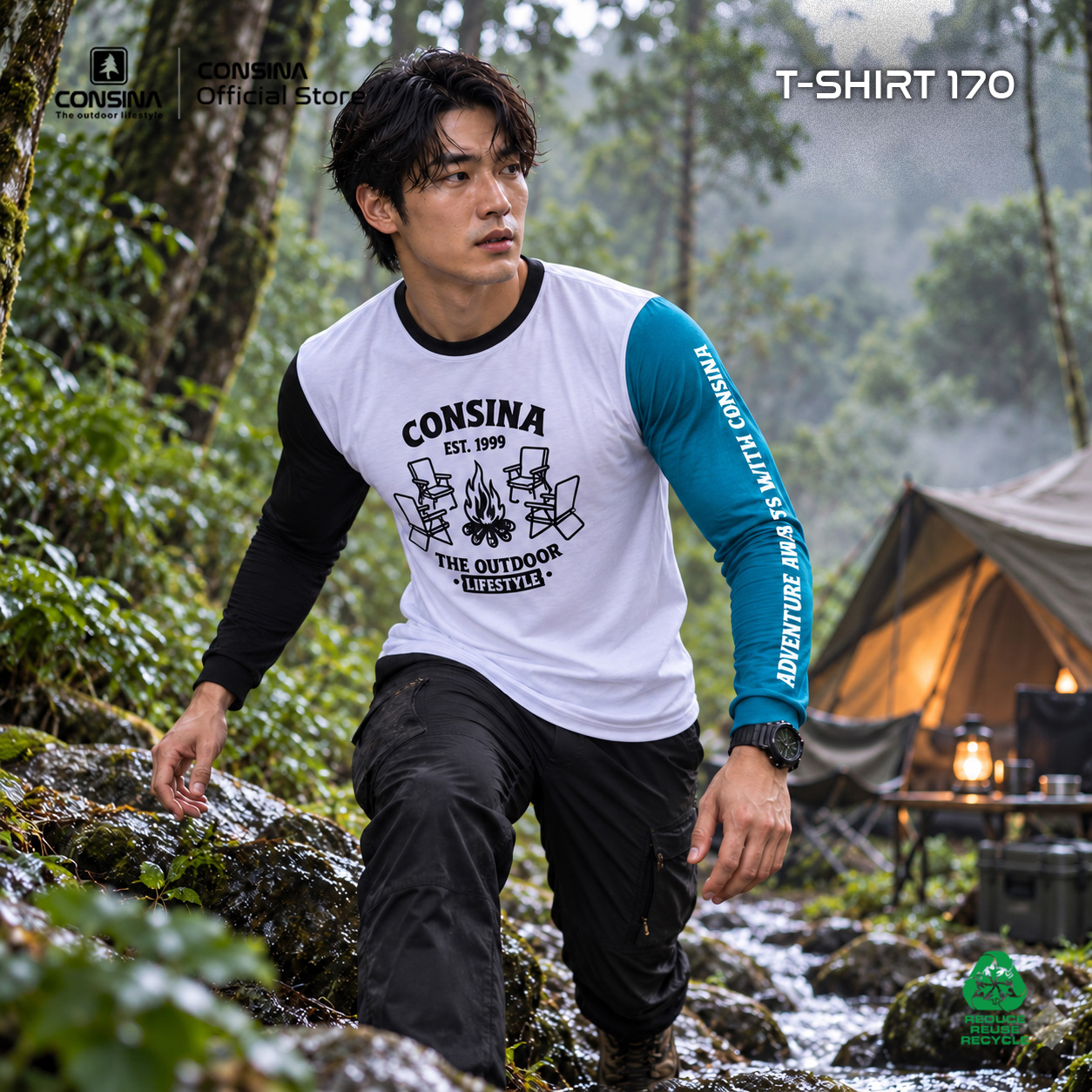 CONSINA T-SHIRT 170 KAOS LENGAN PANJANG OUTDOOR | GUNUNG HIKING TRAVEL